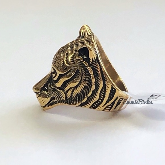 New FP Gold Plated Tiger Statement Ring ~ Silver or Bronze Clemson LSU Auburn - Picture 8 of 16